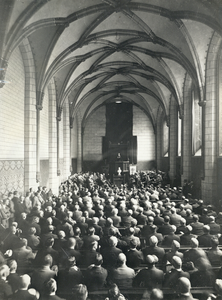 99875 Afbeelding van de toespraak van A.P. Korthlas Altes (rector Senatus Veteranorum van het Utrechts Studentencorps ...